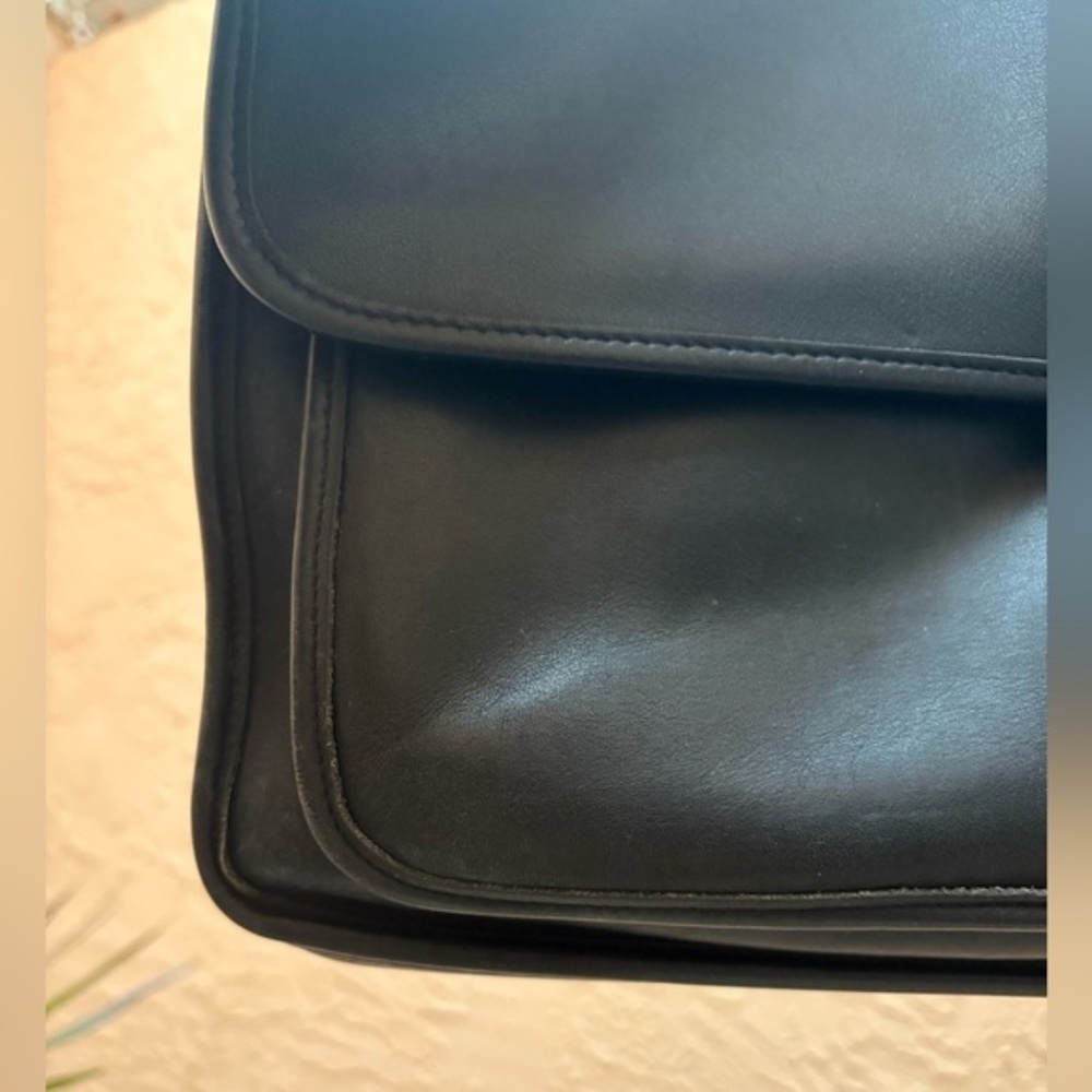 Vintage Coach 90s - Black Metropolitan Briefcase - 5180 - with nickel hardware - Picture 5 of 10